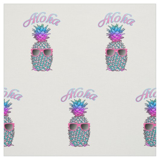 Colorful Pineapple Hawaiian Aloha Stof (Swatch)