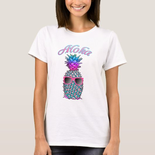 Colorful Pineapple Hawaiian Aloha T-shirt (Voorkant)