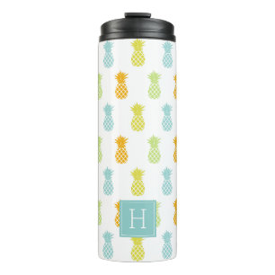 Colorful Pineapples Pattern Monogramed Thermosbeker