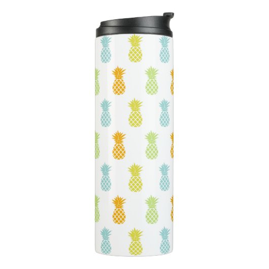 Colorful Pineapples Pattern Monogramed Thermosbeker (Gedraaid links)