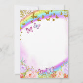 Colorful Pink and Paars Butterfly Birthday Kaart (Achterkant)