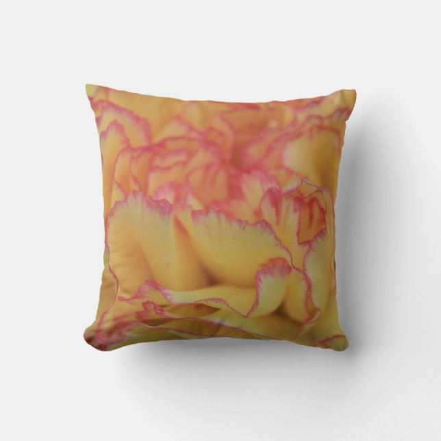 Colorful Pink and Yellow Carnation Flower Kussen (Voorkant)