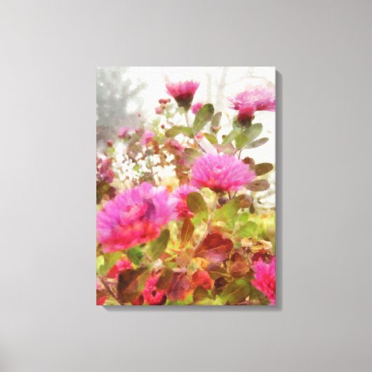 Colorful Pink Autumn Mums Canvas Afdruk (Voorkant)