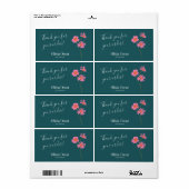 Colorful Pink Blauwgroen Green Floral Hartelijk da Etiket (Full Sheet)