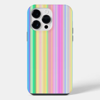 COLORFUL PINK BLUE GREEN YELLOW PAARSE STRIPS iPhone 14 PRO MAX HOESJE