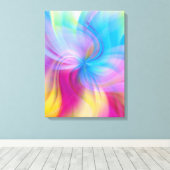 Colorful Pink Blue Modern Digital Fine Abstract Canvas Afdruk (Insitu (Houten vloer))