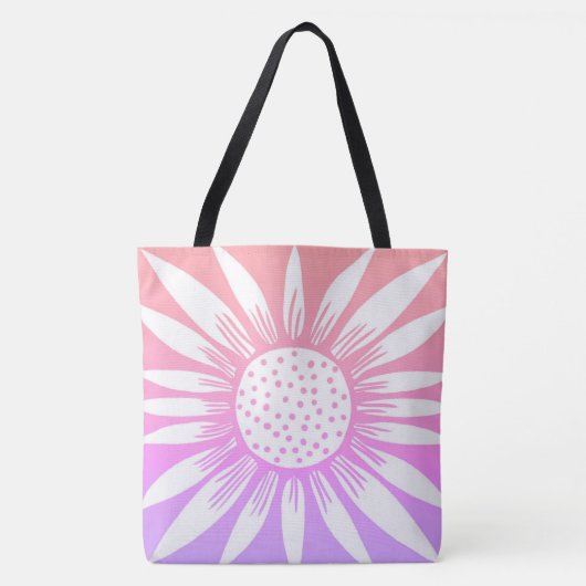 Colorful Pink Daisy Sunflower FLower Tote Bag (Voorkant)