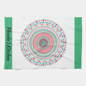 Colorful Pink en Green Pastel Mandala Theedoek (Horizontaal)