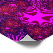 Colorful Pink en Paars Fractal Poster (Hoek)