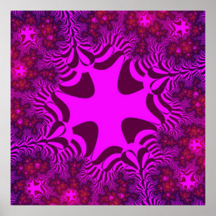 Colorful Pink en Paars Fractal Poster