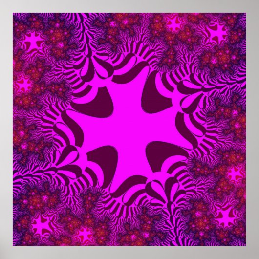 Colorful Pink en Paars Fractal Poster (Voorkant)