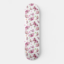 Colorful Pink Girly Butterflies Patroon Persoonlijk Skateboard