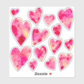 Colorful Pink Love Heart Sticker (Vel)
