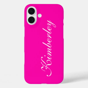 Colorful Pink Neon Monogram Trendy Mode Colors iPhone 16 Plus Hoesje