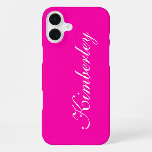 Colorful Pink Neon Monogram Trendy Mode Colors iPhone 16 Plus Hoesje