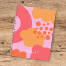 Colorful Pink Oranje Organic Shapes w/ Name