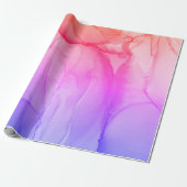 Colorful Pink Paars Abstract Kunstverlooppapier Cadeaupapier (Uitgerold)