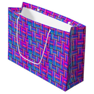 Colorful Pink Paars Blue Retro  Geometric Groot Cadeauzakje
