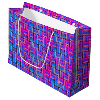 Colorful Pink Paars Blue Retro Geometric Groot Cadeauzakje