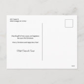 Colorful Pink Poinsettias en Pine Photo Feestdagenkaart (Achterkant)