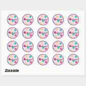Colorful Pink Polka Dot Confetti Bedankt Ronde Sticker (Vel)