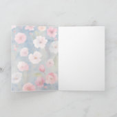 Colorful Pink Spring Flowers op Shades of Blue Kaart (Binnen)