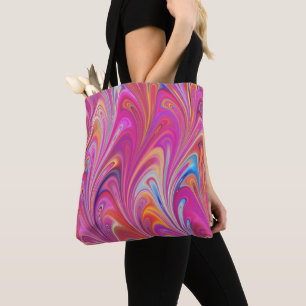 Colorful Pink Swirl Abstract Tote Bag