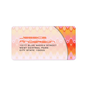 Colorful Pink Zig Zag Pattern Mod Waves Address Etiket