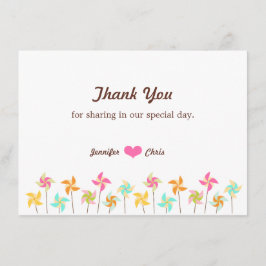 Colorful Pinrad ThMED Wedding Bedankkaart