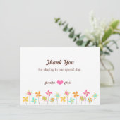 Colorful Pinrad ThMED Wedding Bedankkaart (Staand voorkant)