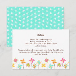 Colorful Pinrad ThMED Wedding Informatiekaartje