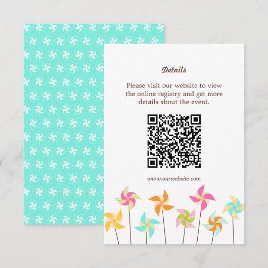 Colorful Pinrad ThMED Wedding Informatiekaartje (Voorkant / Achterkant)