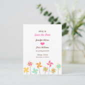 Colorful Pinrad ThMED Wedding Save The Date (Staand voorkant)