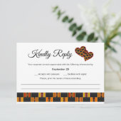 Colorful Pinstripe African Kente K30 RSVP Kaartje (Staand voorkant)