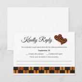 Colorful Pinstripe African Kente K30 RSVP Kaartje (Voorkant / Achterkant)
