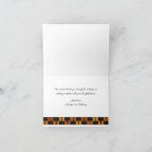 Colorful Pinstripe Kente K30 Hearts Wedding Bedankkaart (Binnen)