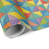 Colorful Pinwheel Quilt Design Cadeaupapier (Rol Hoek)