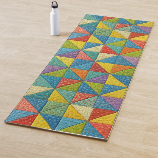 Colorful Pinwheel Quilt Design Yogamat (In situ)