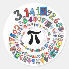 Colorful Piral of Pi Berekend Ronde Sticker