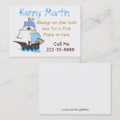 Colorful Pirate Ship Play Date Card Contactkaartje (Voorkant / Achterkant)