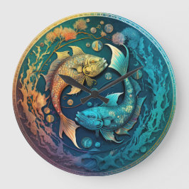 Colorful Pisces Zodiac Hanging Wall Clock Grote Klok