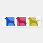 Colorful Pit Bull Silhouettes Bumpersticker (Voorkant)