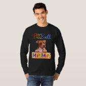 Colorful Pitbull Mama  Dog Mom T-shirt (Voorkant volledig)