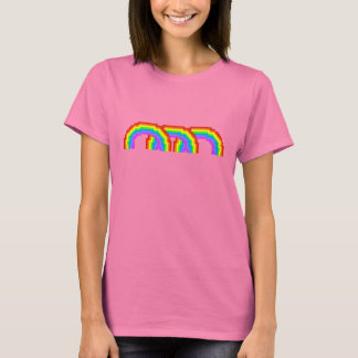 Colorful Pixel Art Rainbow T-shirt voor vrouwen