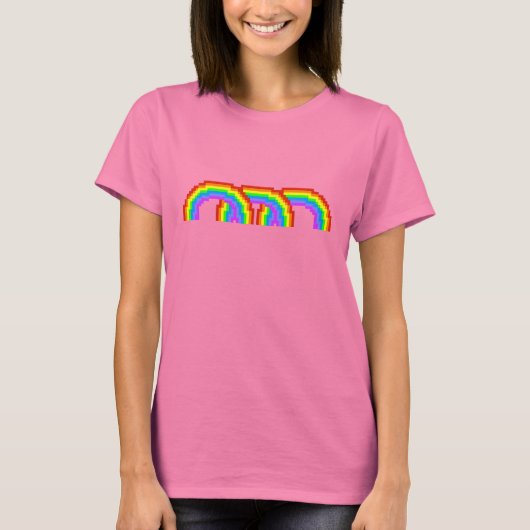 Colorful Pixel Art Rainbow T-shirt voor vrouwen (Voorkant)