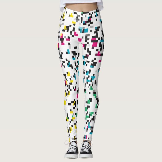 Colorful Pixel blokkeert Leggings (Voorkant)