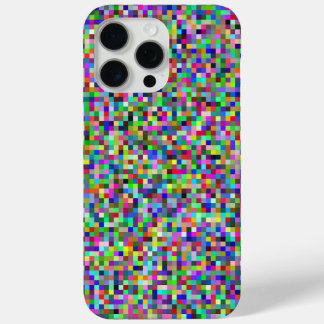 Colorful Pixel Squares Background Pattern iPhone 15 Pro Max Hoesje
