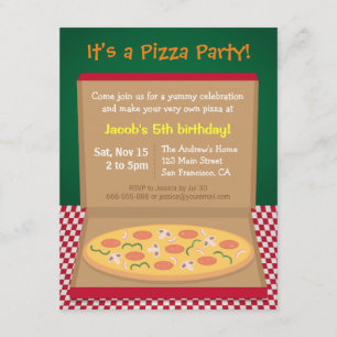 Colorful Pizza kinderen Birthday Party Kaart