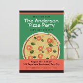 Colorful Pizza Party Kaart (Staand voorkant)