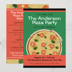 Colorful Pizza Party Kaart